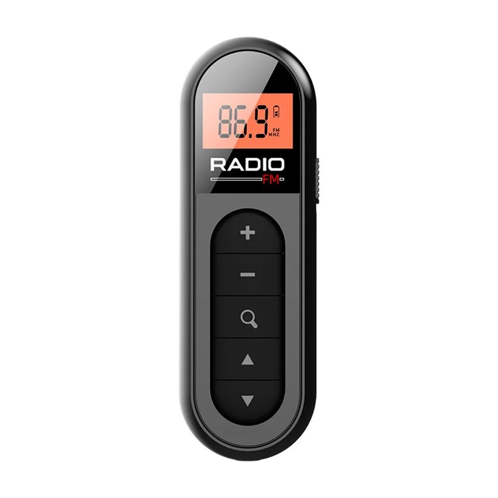 Mini Pocket Clip FM Radio with LCD Display and Backlight