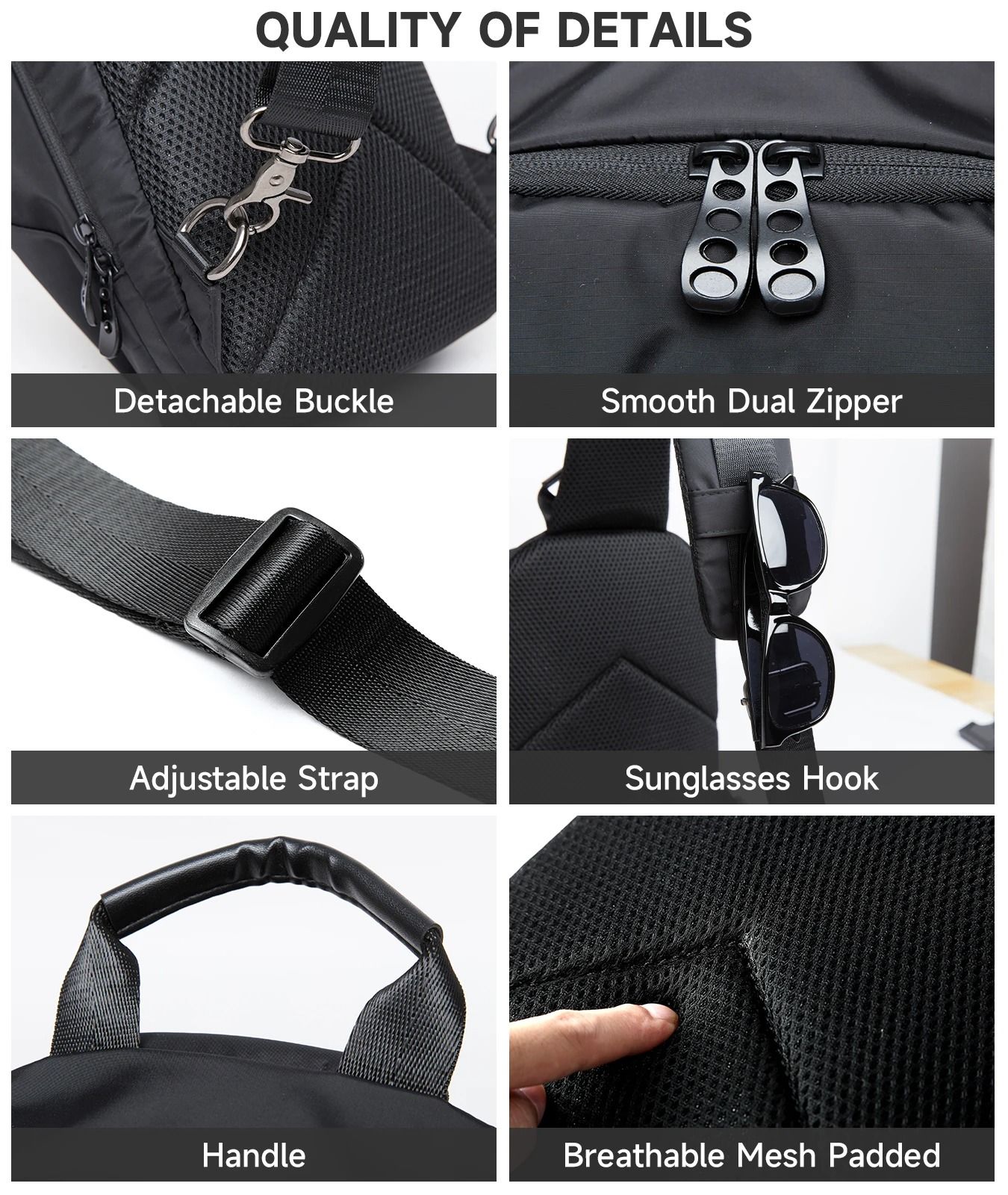 Waterproof Nylon Crossbody Sling Bag