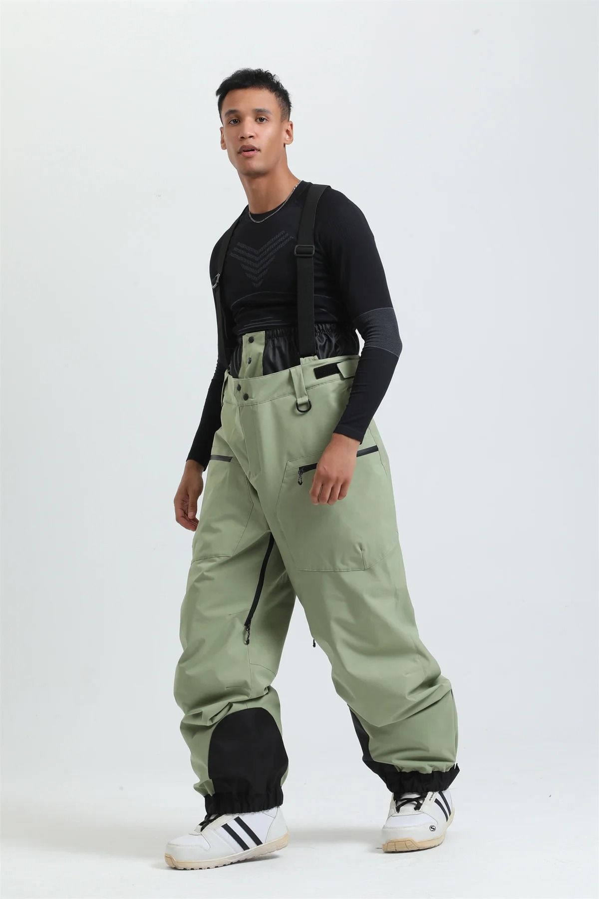 Womens Waterproof Insulated Ski Pants With Suspenders Warm Winter Snowboard Overalls
