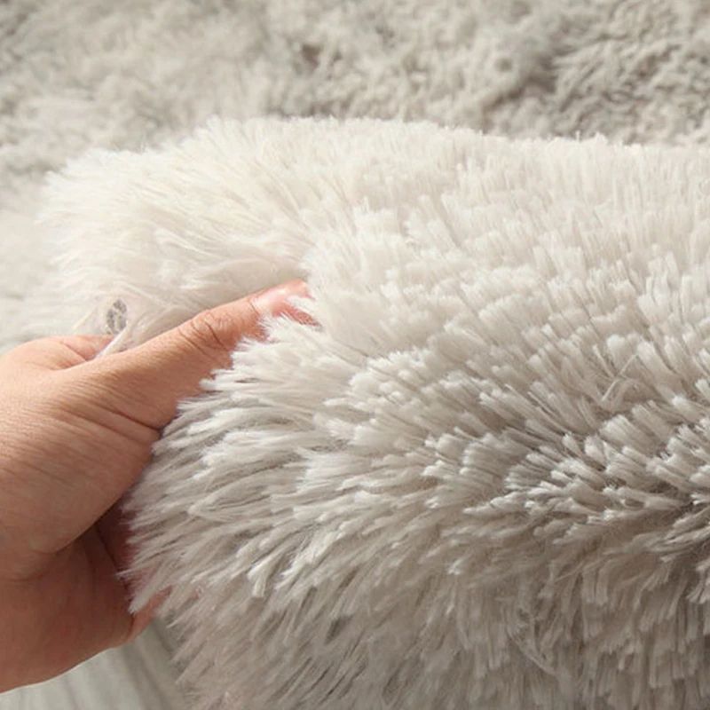 Blush Cloud Fluffy Round Rug – Soft Plush Shaggy Bedroom Carpet for Kids & Cozy Living Spaces
