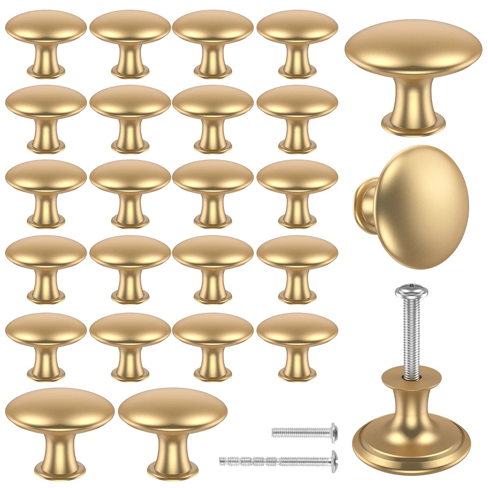 25 Piece Gold Drawer Knob Set Zinc Alloy Cabinet Handle Pulls