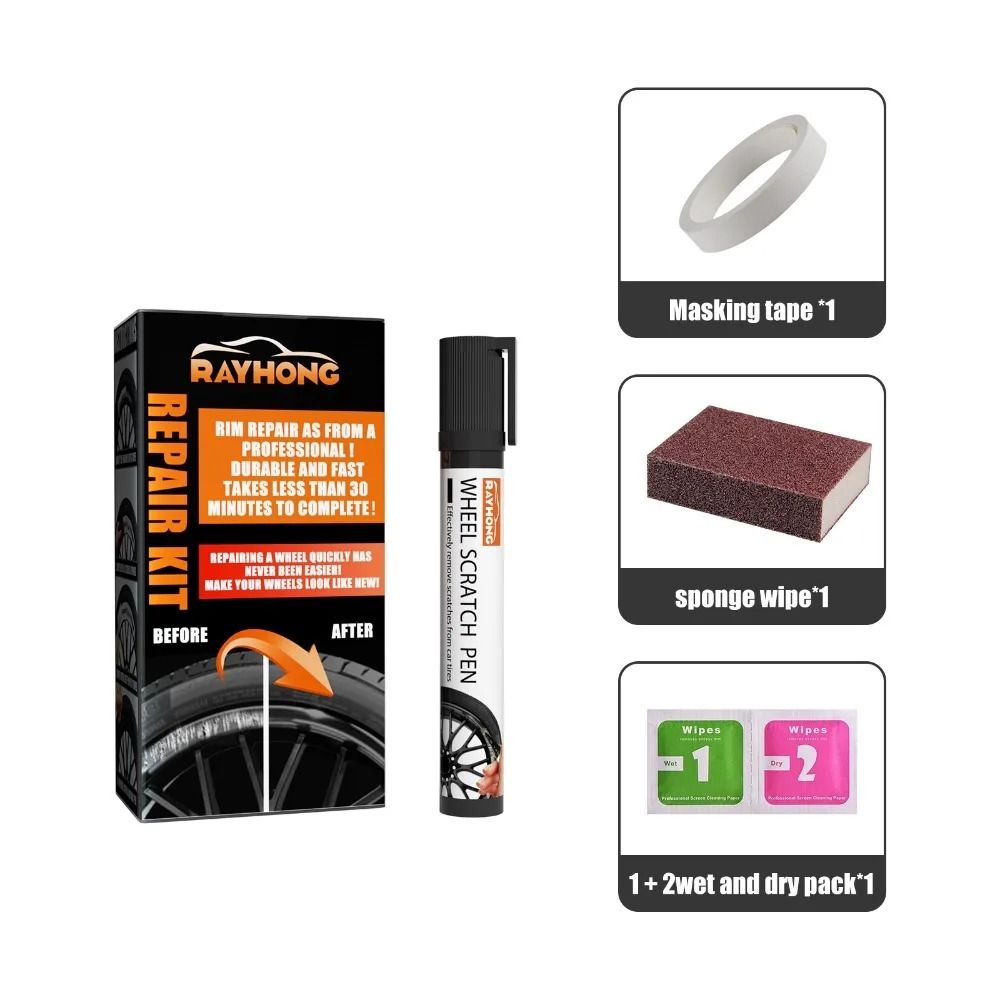 Universal Alloy Wheel Scratch Repair Kit DIY Rim Paint Fix Set