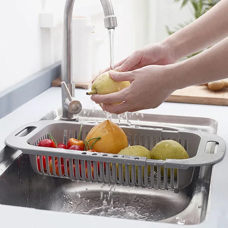 Premium Retractable Kitchen Sink Drain Basket – Flexible, Durable Storage Rack