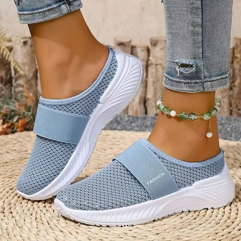 BreezeStep Women's Breathable Mesh Slip-On Flats – Comfortable Casual Walking Shoes