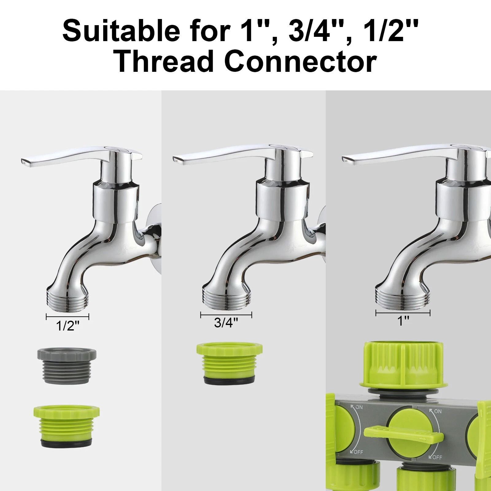 Garden Hose Splitter with Individual Control Valves for Faucet Water Pipe Connection