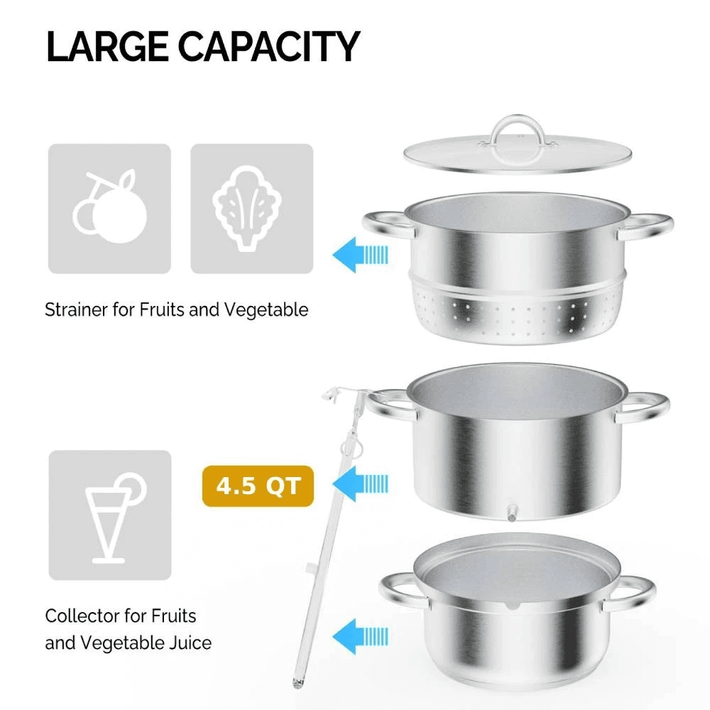 Stainless Steel Steam Juicer with Hose