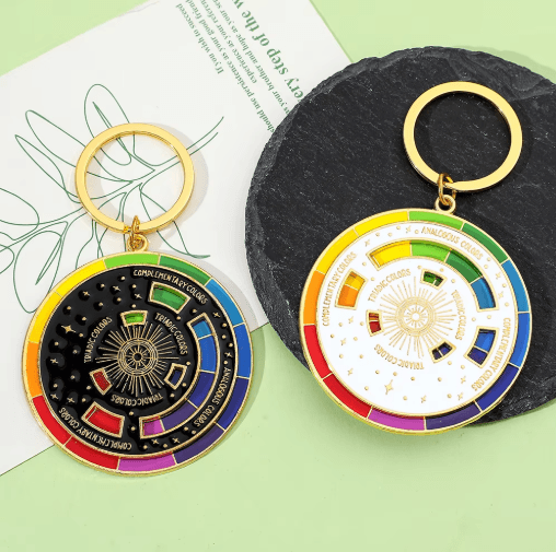 Artist Color Wheel Keychain Portable Paint Mixing Guide for Creatives