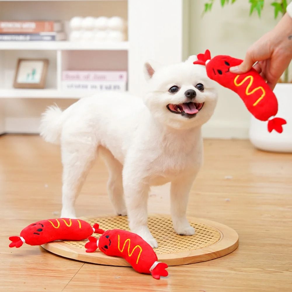 Professional Hot Dog Squeaky Plush Pet Toy