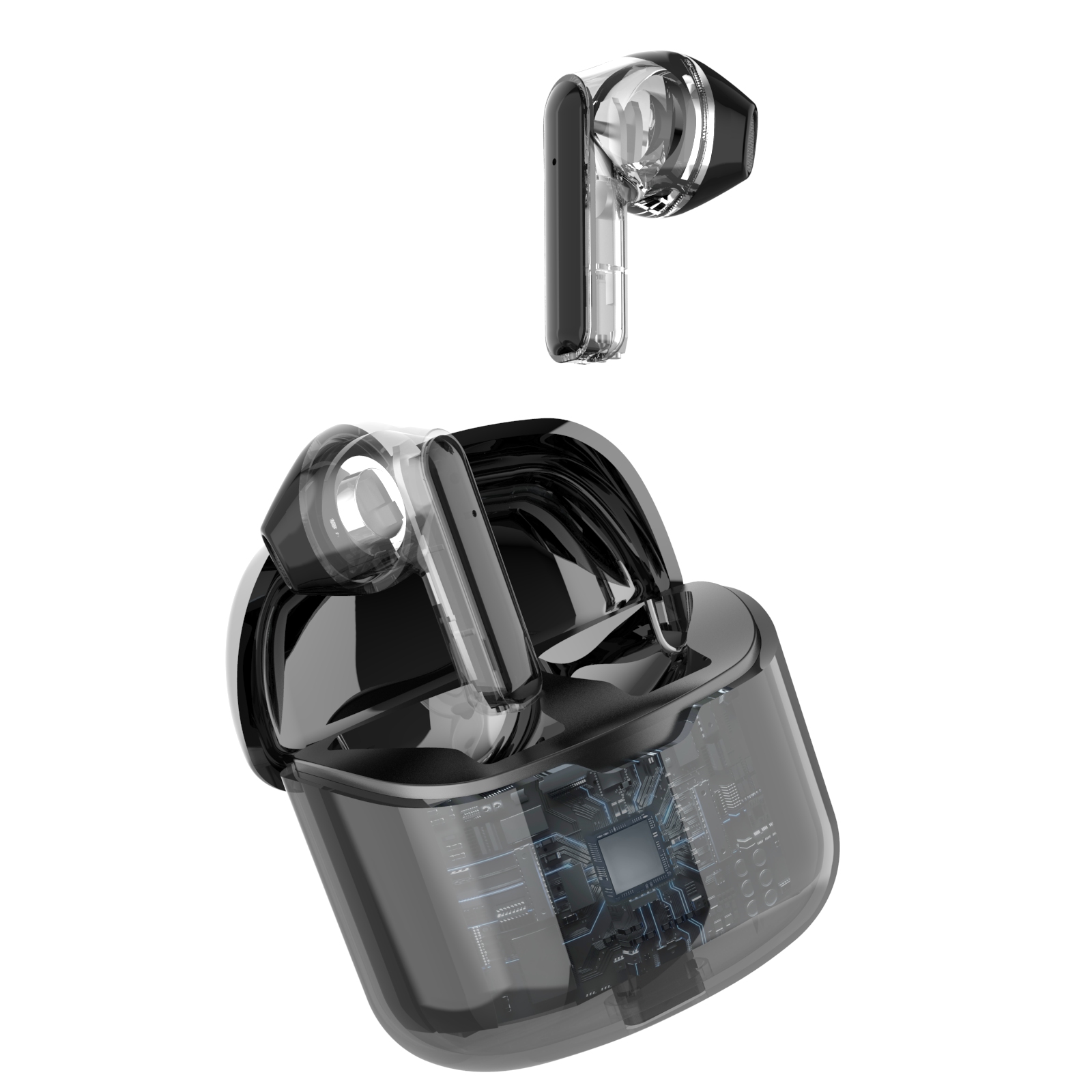 Transparent TWS Wireless Bluetooth Earbuds with Touch Control and HD Audio