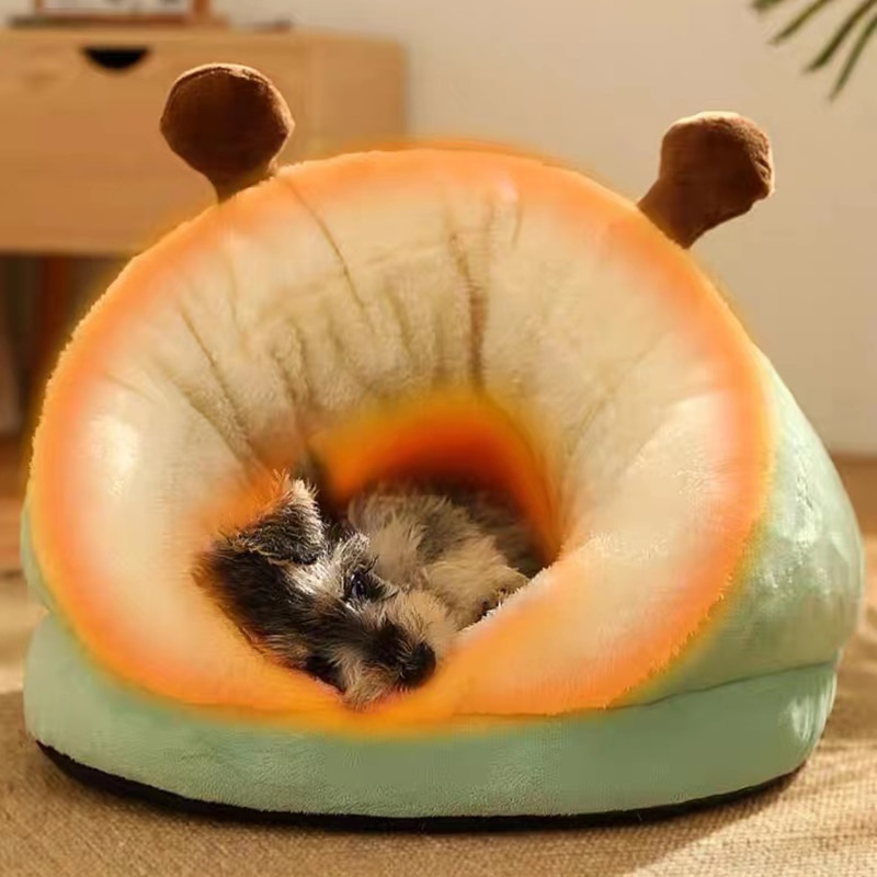 Cozy Small Dog Kennel Bed: Breathable & Cute, Slippers Shape, Cat Sleep Bag, Washable