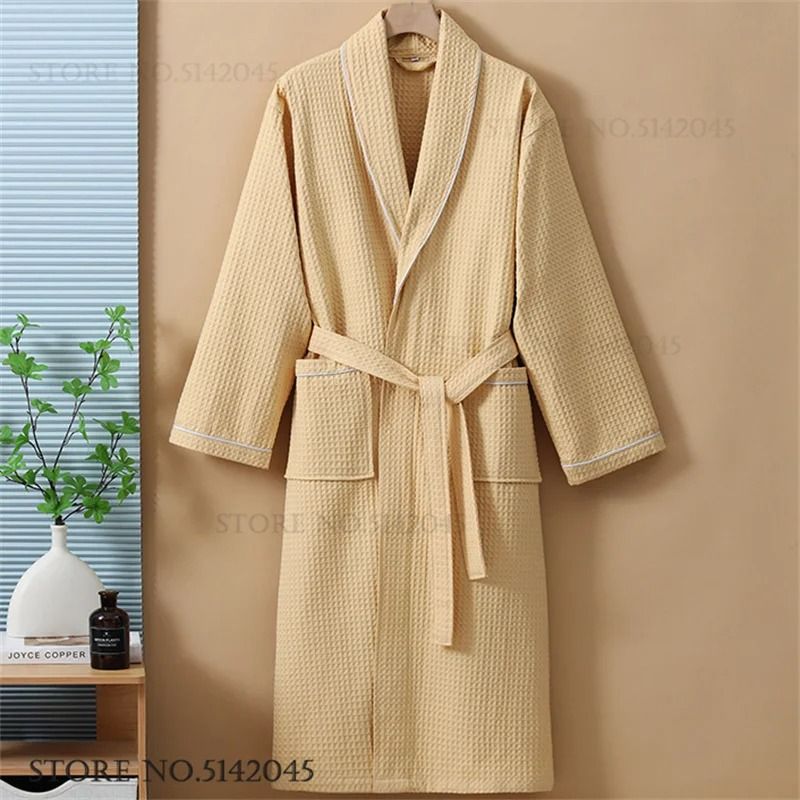 100% Cotton Couple Waffle Robe – Professional Kimono Bathrobe & Casual Summer Loungewear