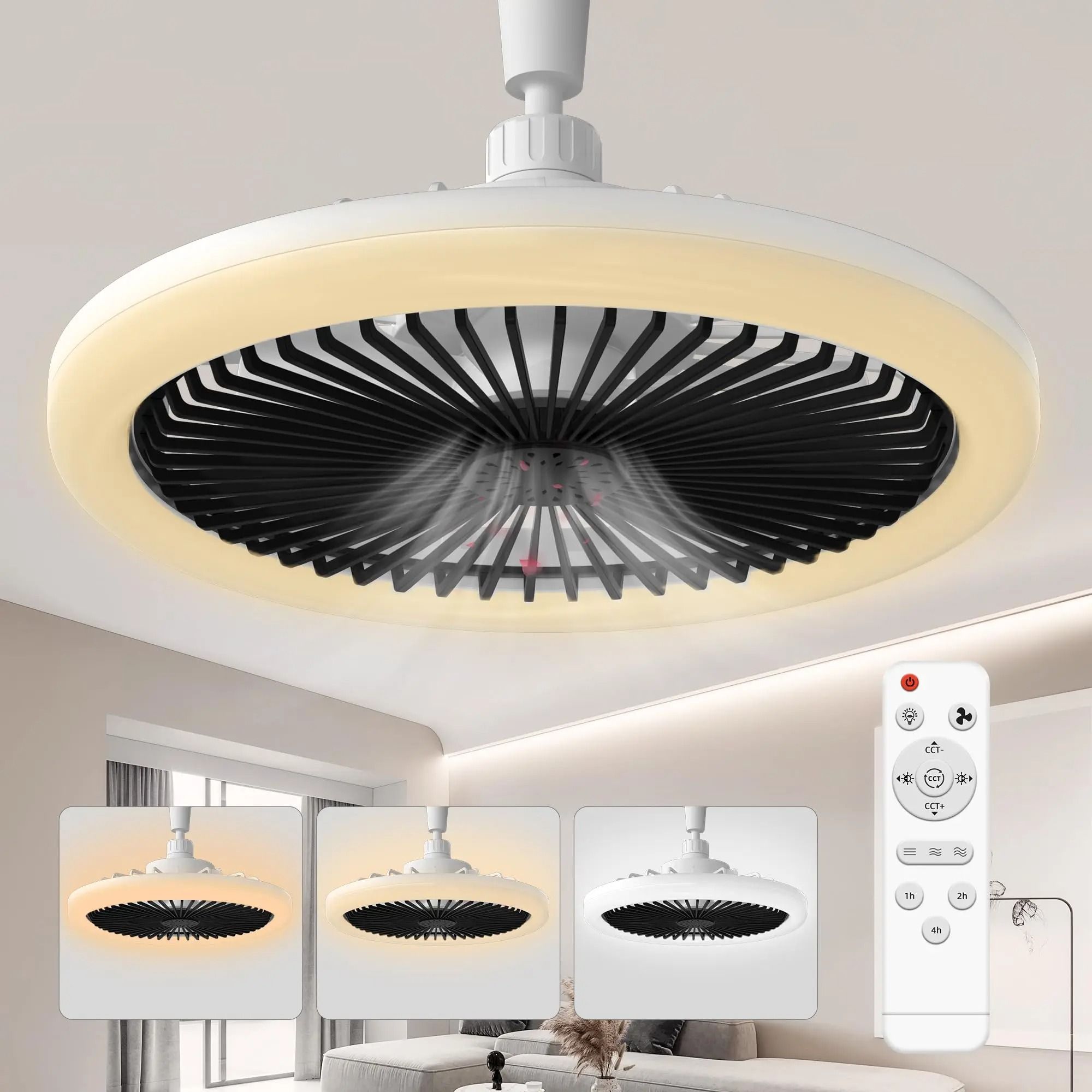 Modern Ceiling Fan with LED Light and Remote Control