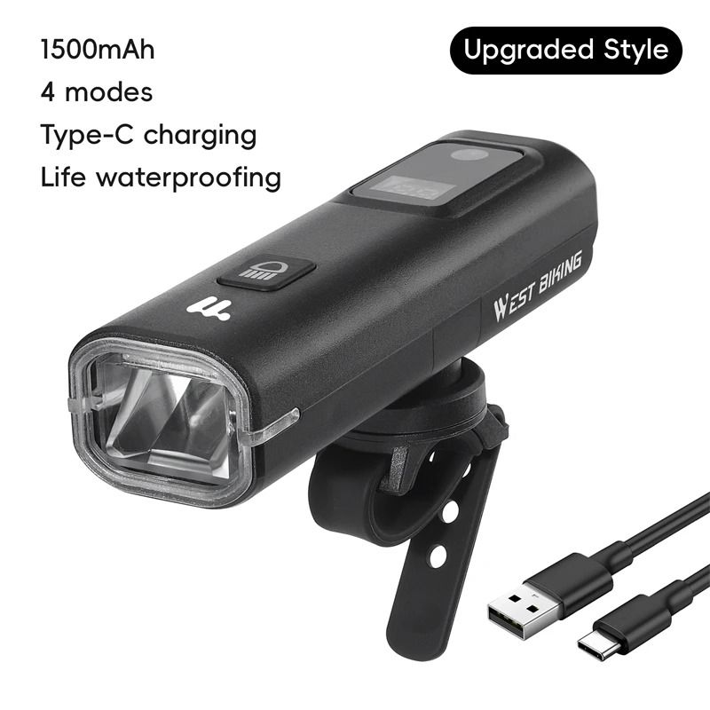Smart Light Sensing Bicycle Front Headlight 400 Lumen Rechargeable Bike Light