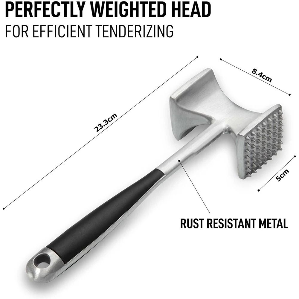 LMETJMA Professional Zinc Alloy Meat Tenderizer Hammer with Comfortable-Grip Handle