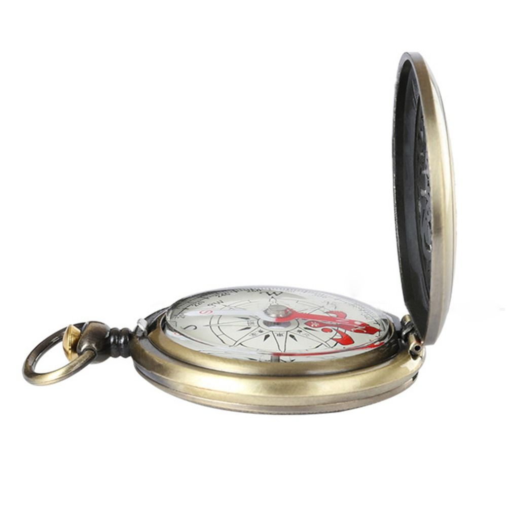 Vintage Bronze Pocket Compass for Hiking Navigation Outdoor Adventure Gift