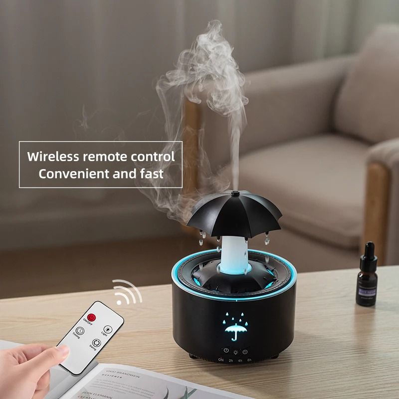 Cloud Rain Humidifier With Aroma Diffuser Night Light And Remote Control