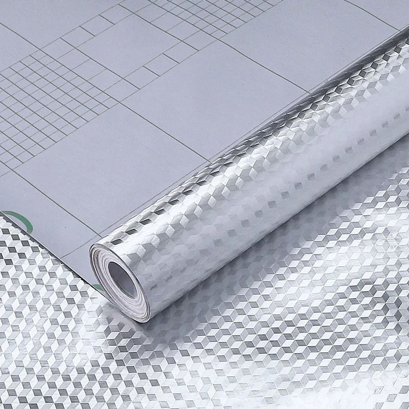 High-Temperature Self-Adhesive Aluminum Foil Paper – Waterproof and Oil-Proof Kitchen Backsplash Sticker