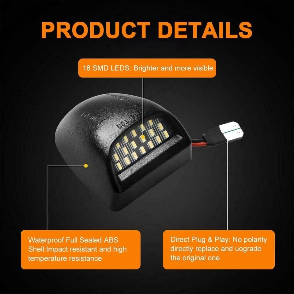 LED License Plate Light Lamp OEM Replacement with SMD LED, Waterproof & High Brightness