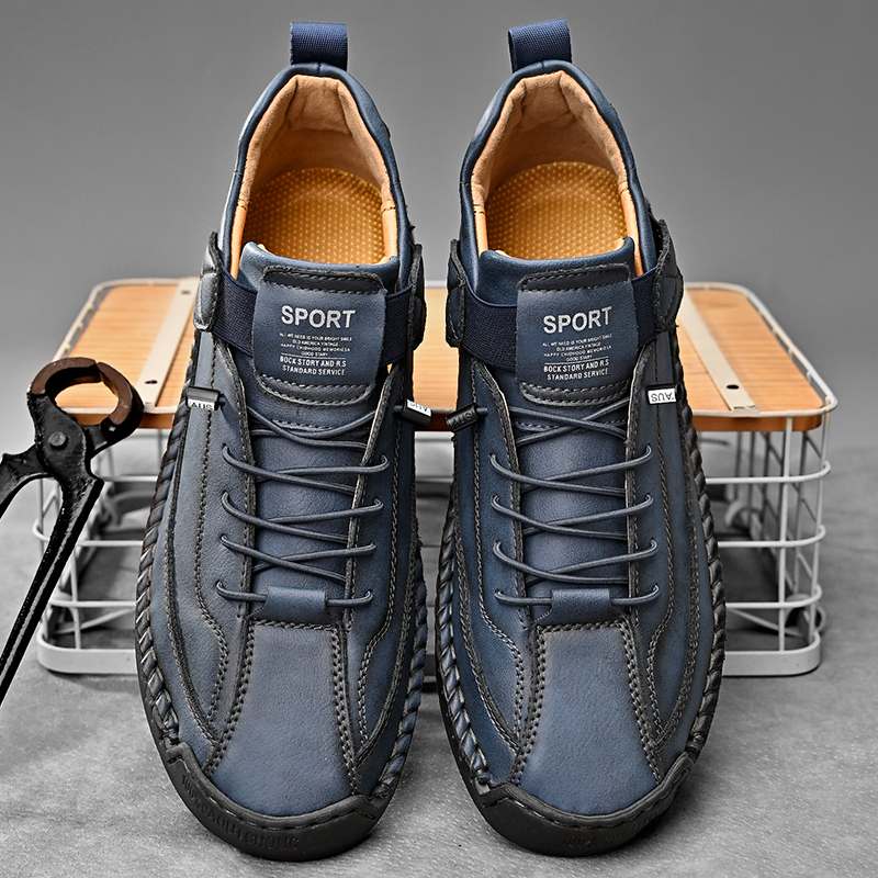 Casual Slip On Loafers, Handmade Leather Men Shoes, Breathable Leather Shoes, Fashion Moccasins, Men Flats, Tooling Shoe