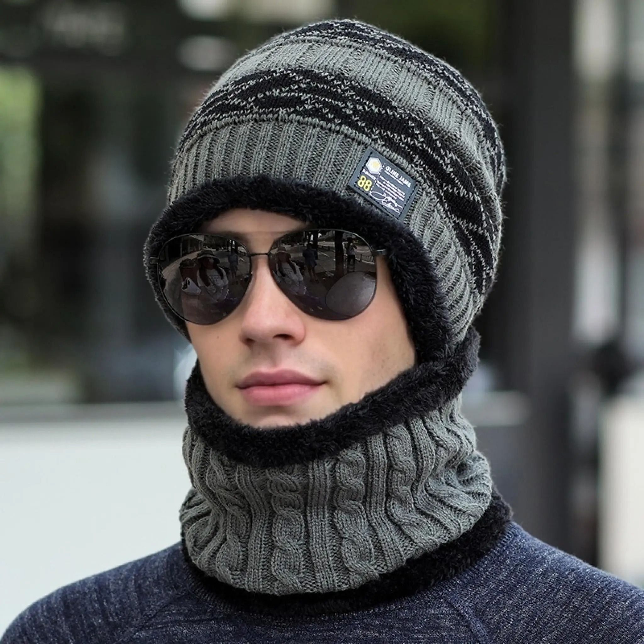 Plush-Lined Thermal Knitted Beanie Hat