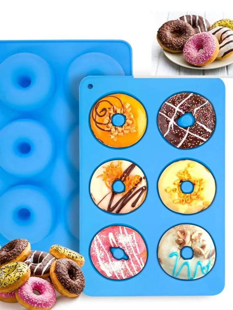 Premium 6-Cavity Silicone Donut & Baking Mold – Non-Stick Pastry, Cake & Dessert Pan
