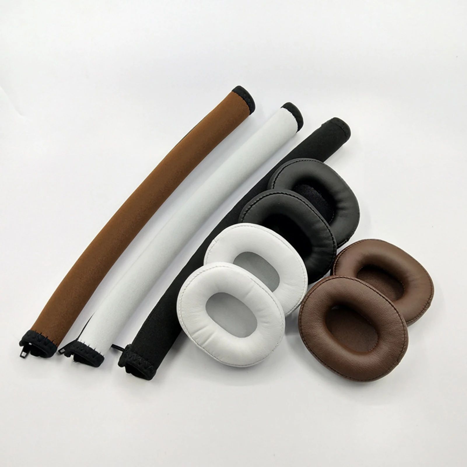 Replacement Ear Pads + Headband Cushion for Audio-Technica ATH-SR5/SR5BT, Faux Leather Comfort, Easy Install