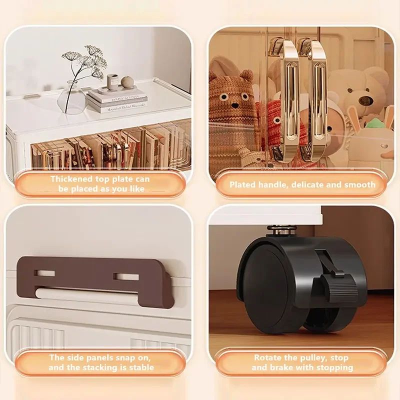 Foldable Storage Cabinet Wardrobe Organizer Large Capacity Dustproof Closet
