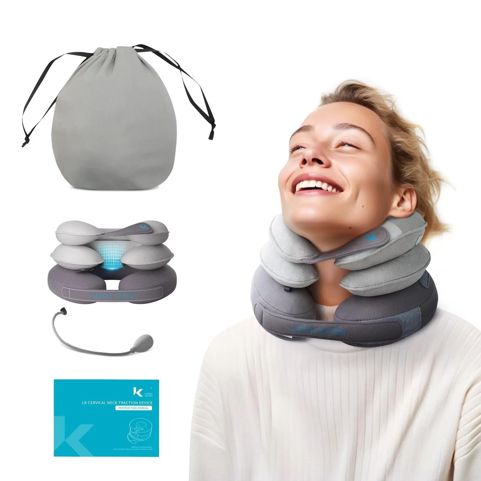 Inflatable Cervical Neck Traction Device for Neck Pain Relief and Posture Support