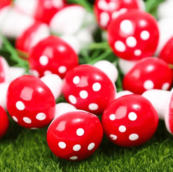 Mini Mushroom Fairy Garden Decor Set – Red Foam Miniatures for DIY Micro Landscape & Bonsai Decoration