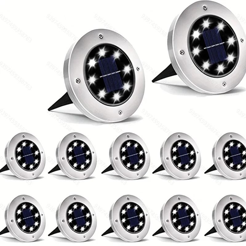 Solar LED Floor Lamp with 8 LED Lights for Outdoor Lawn and Garden Decor