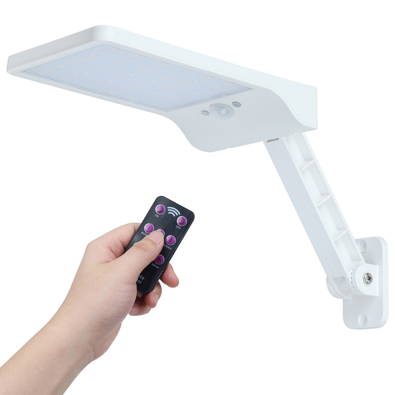 Waterproof Outdoor LED Solar Light, PIR Motion Sensor, Rotatable Garden Lamp with Remote Control for Street Wall Use