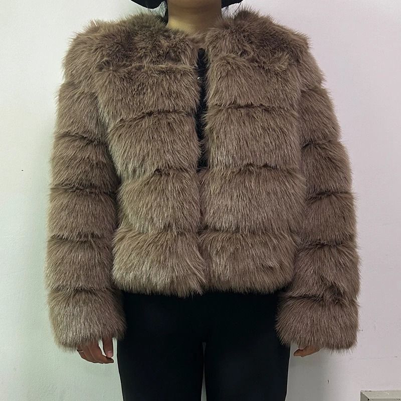 2024 Luxury Faux Raccoon Fur Coat | Premium Fluffy Winter Jacket & Thick Warm Furry Outerwear System
