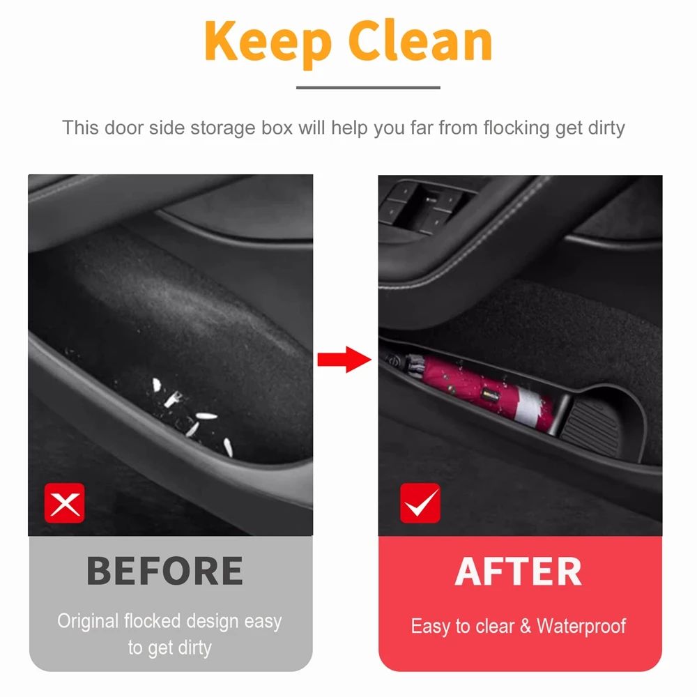 Tesla Model Y Juniper Door Handle Storage Box Set (Front & Rear) – Door Organizer Trays