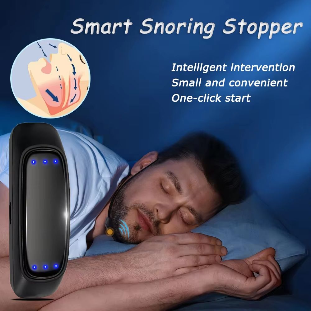 SmartSleep EMS Anti-Snoring Device – USB Rechargeable Pulse Therapy Snore Stopper for Comfortable, Restful Sleep