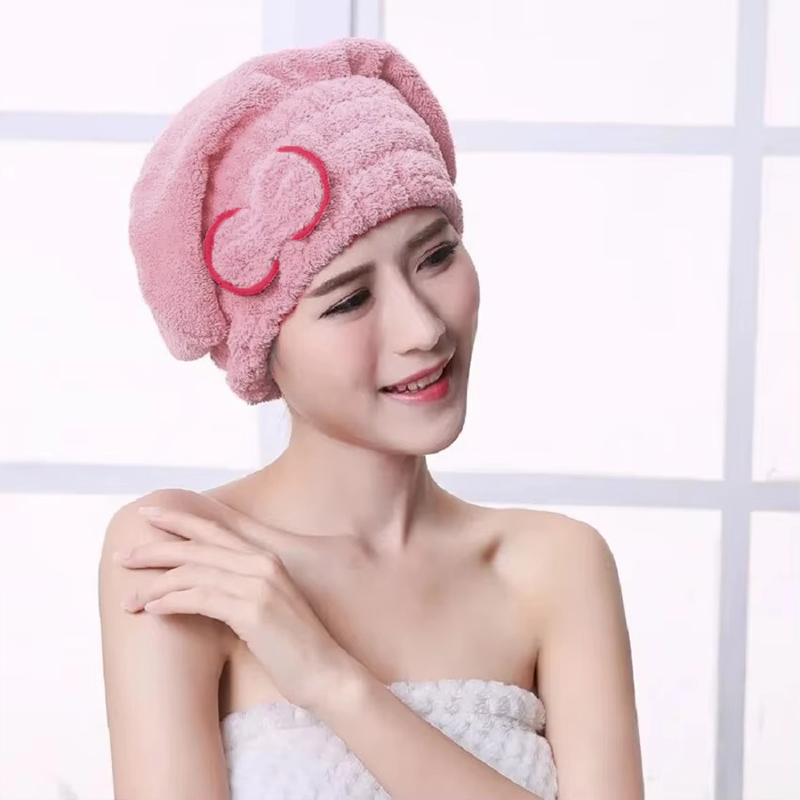Microfibre Quick Hair Drying Bath Towel Cap with Bowknot - Soft & Breathable Shower Cap for Women