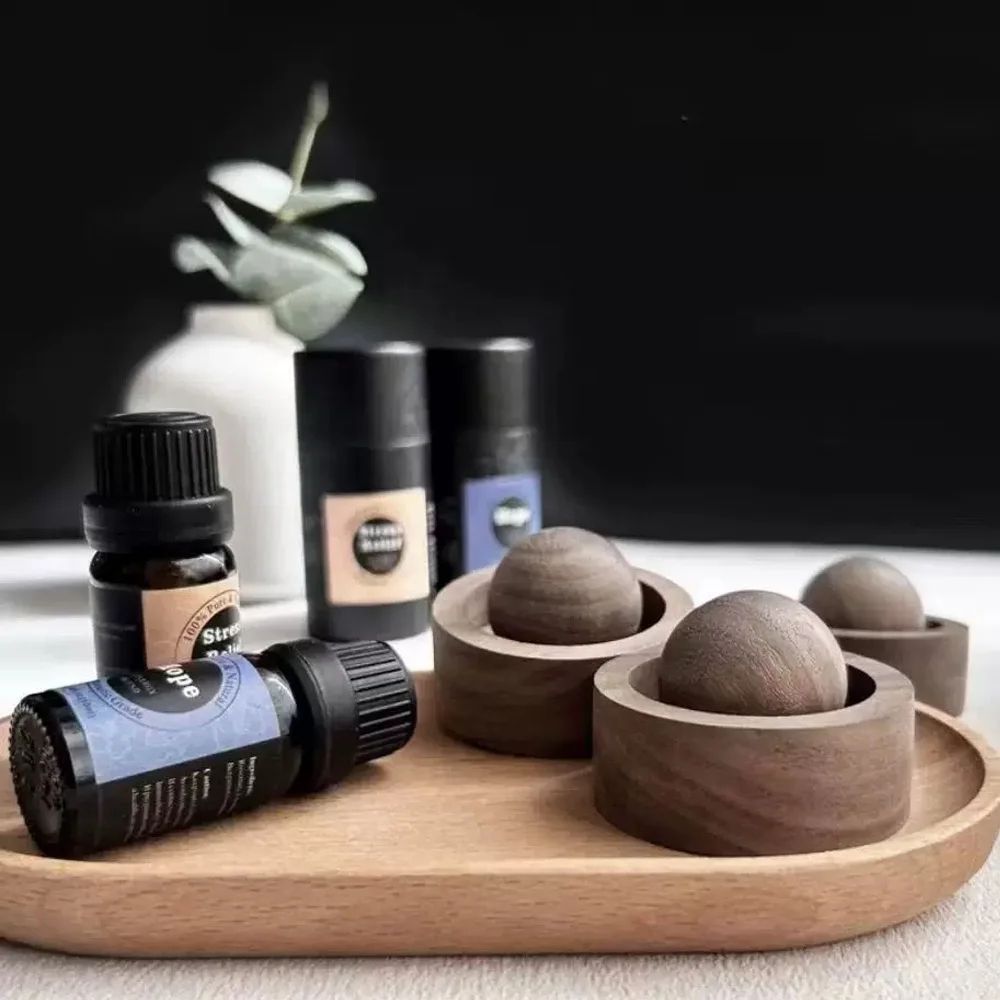 Natural Solid Wood Aromatherapy Diffuser Sphere