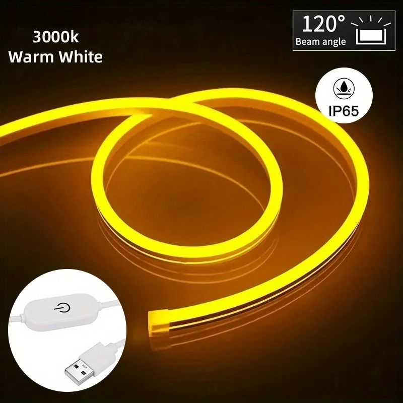 Flexible LED Neon Strip Light USB Dimmable Waterproof Neon Sign Tape