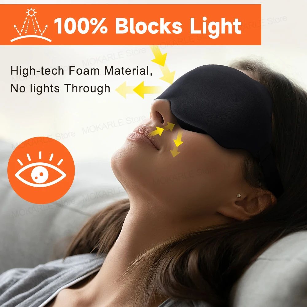 3D Sleep Mask for Deep Rest – Light Blocking Eye Mask with Breathable, Pressure-Free Comfort