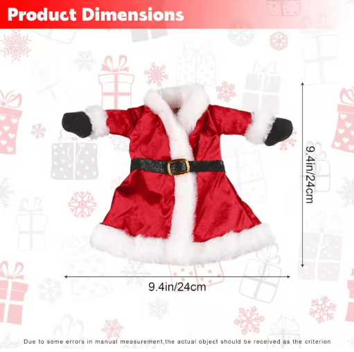 Santa Sweater Christmas Wine Bottle Cover – Festive Holiday Wine Gift Holder (9.4)