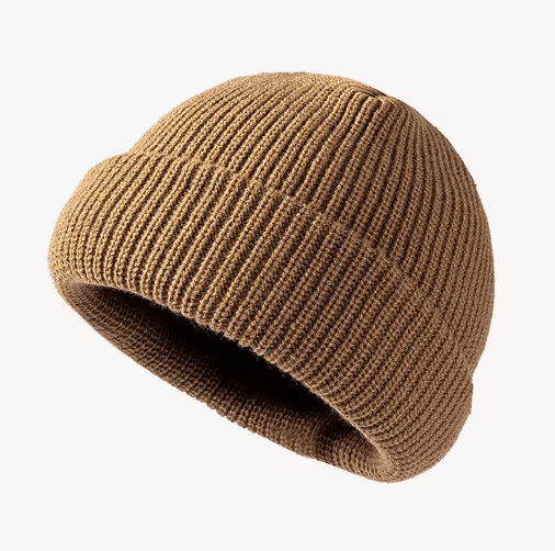 Solid Color Dome Knitted Hat Versatile Melon Leather Style Winter Beanie for Men and Women