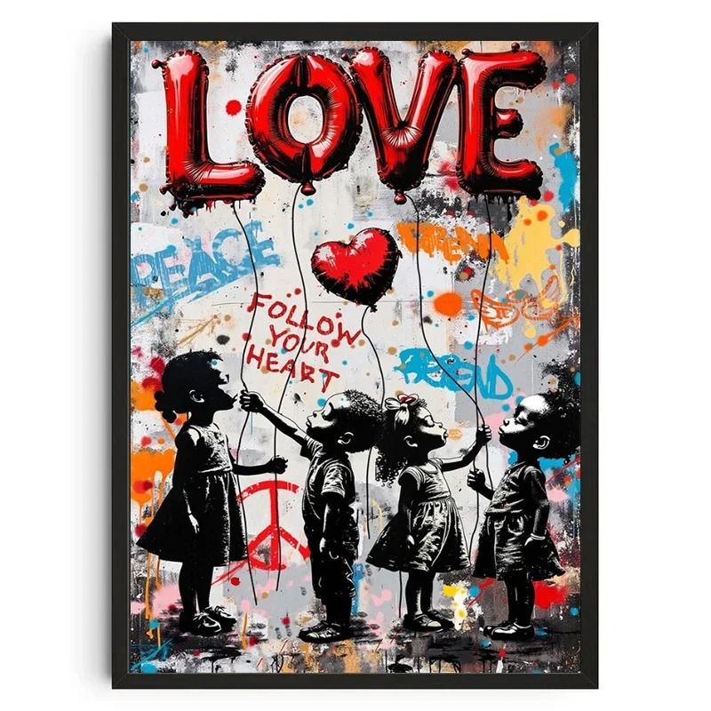 Banksy Graffiti Art Poster – Street Art Series Canvas Mural – Modern Banksy Image Wall Art