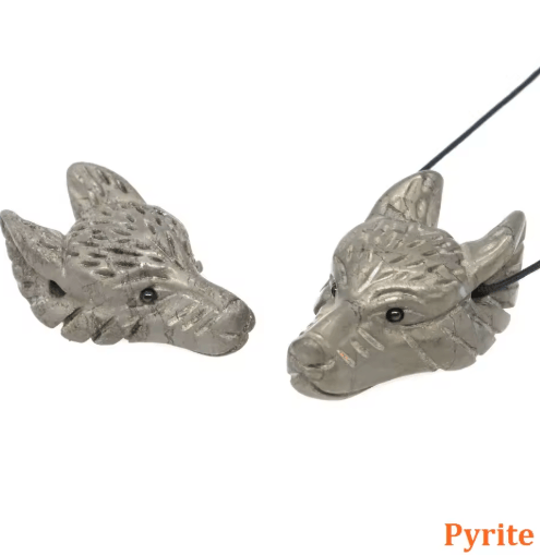 SpiritWolf Crystal Wolf Head Pendant – Hand-Carved Gemstone Necklace Charm