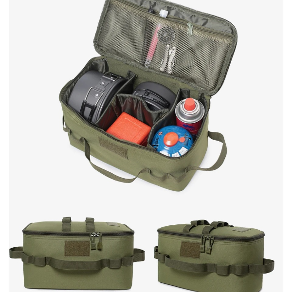 Large Outdoor Camping Gas Tank Storage Bag with Tool & Cookware Organizer