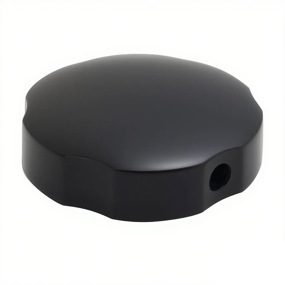 Premium Brass Bathtub Overflow Knob 74mm – Rotating Bath Drain Control Knob in Matte Black