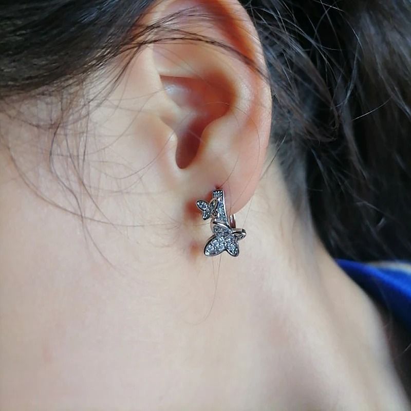 Elegant Butterfly Stainless Steel Earrings for Women and Girls