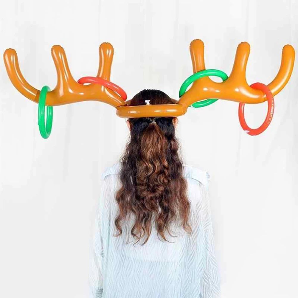 Inflatable Reindeer Antler Ring Toss Game