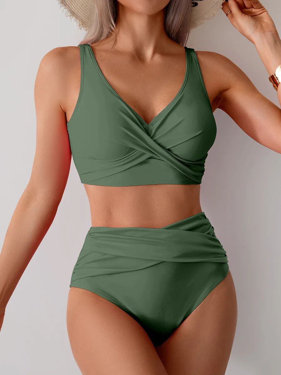 VigoBreviya Strapped High Waist Push Up Bikini Set