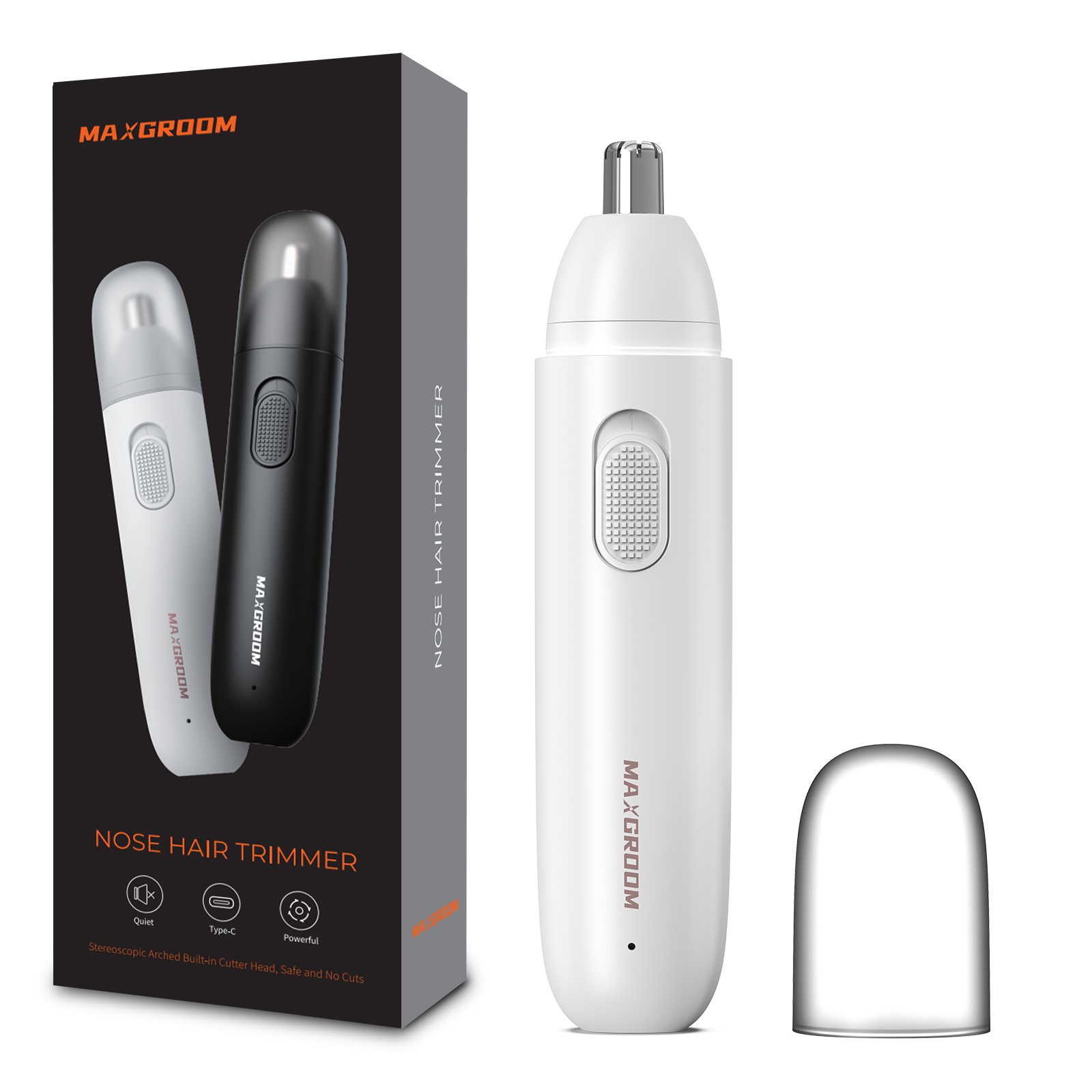 Rechargeable Nose Hair Trimmer for Men Painless, Safe, Rotating Dual Blade Shaver