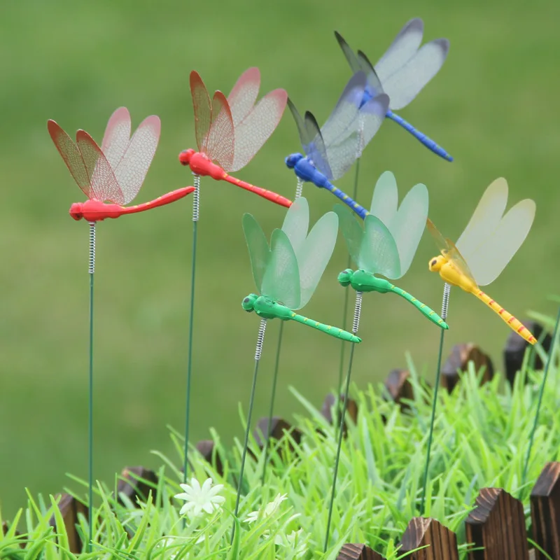 Dragonfly Garden Stake Decorations Simulation Dragonflies for Potted Plants, Home Decor