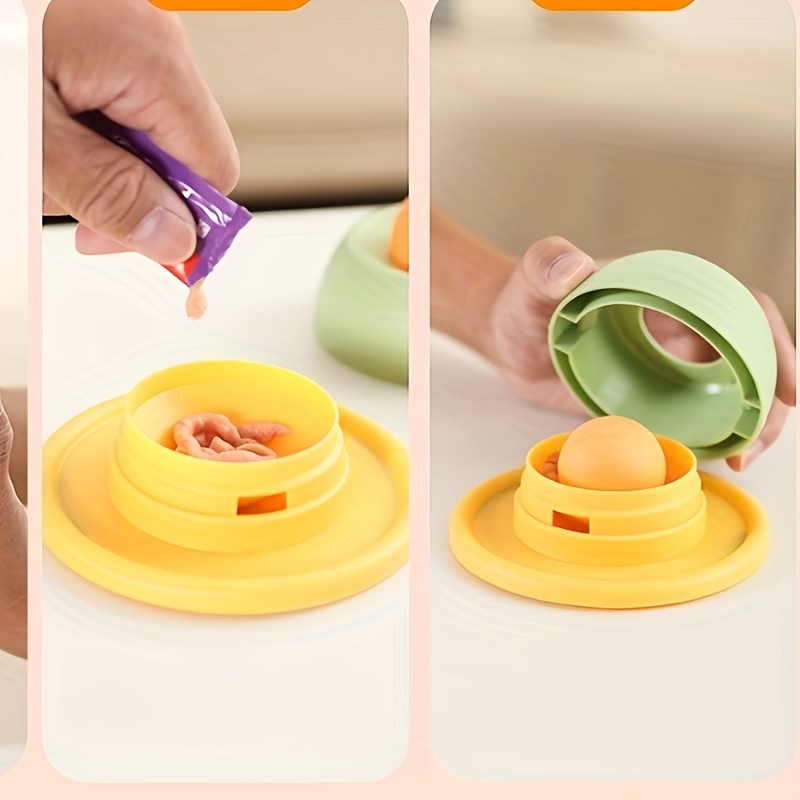 Interactive Cat Slow Feeder Toy Non-Tipping Self-Play Snack Plate for Cats with Dental Health Licking Fun